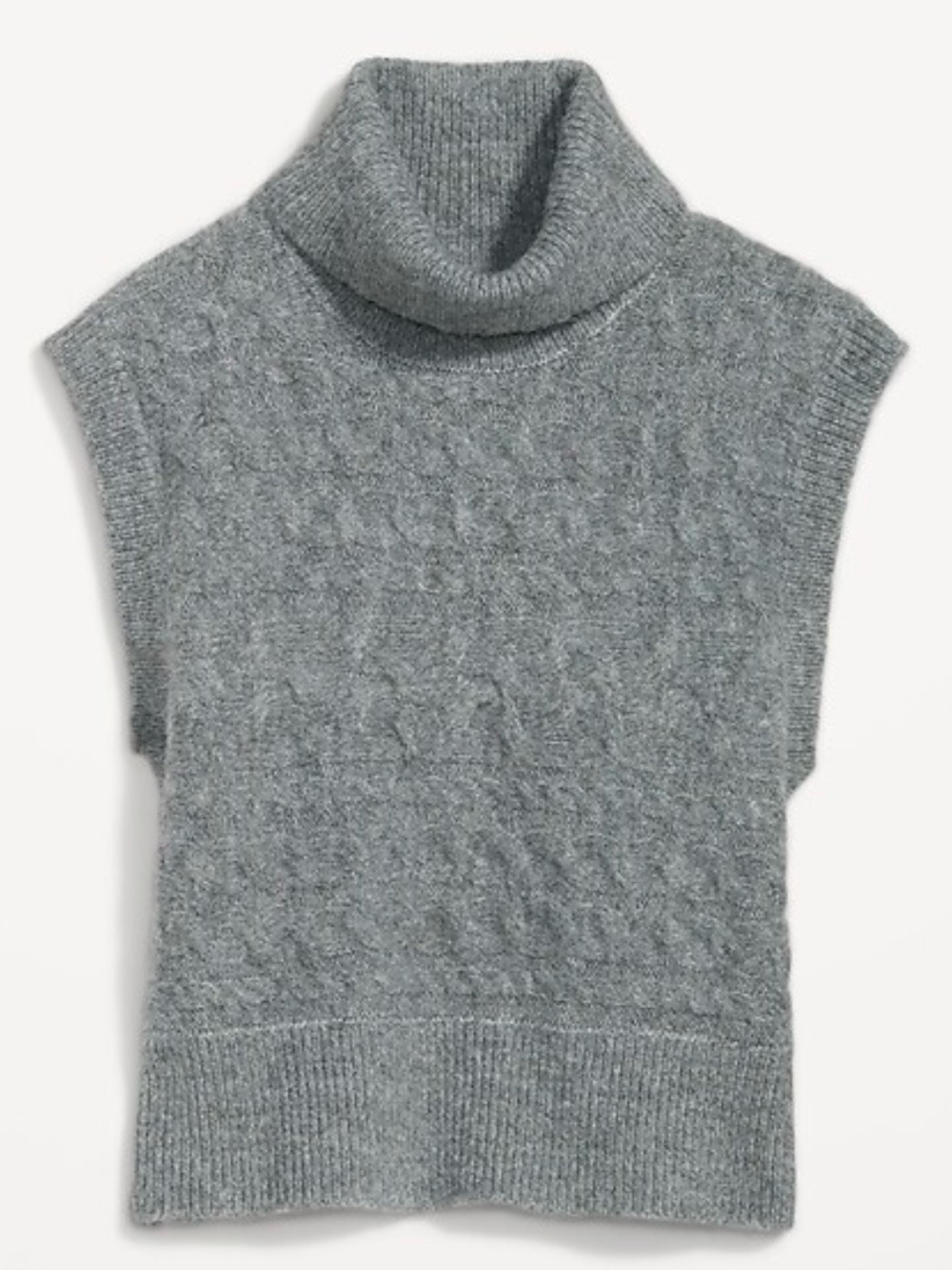 Old Navy Turtleneck Cable Knit Sweater Vest - Gray - NWT